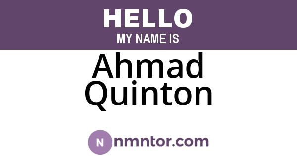 Ahmad Quinton