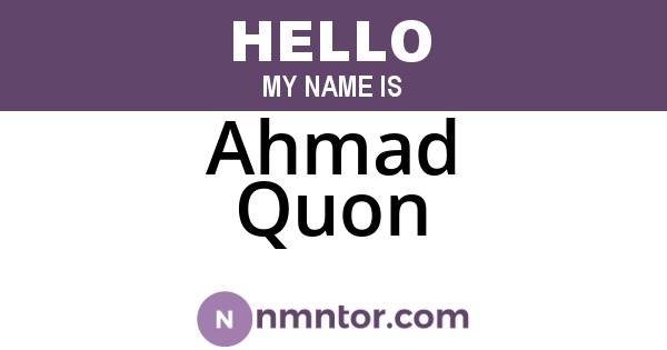 Ahmad Quon