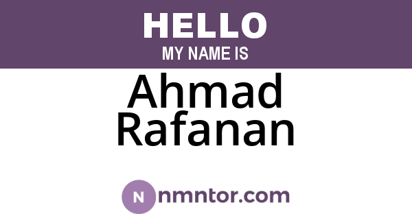 Ahmad Rafanan