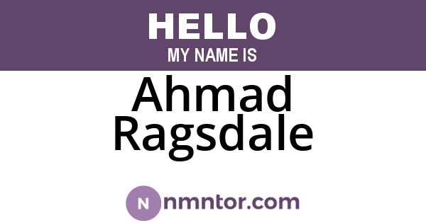 Ahmad Ragsdale