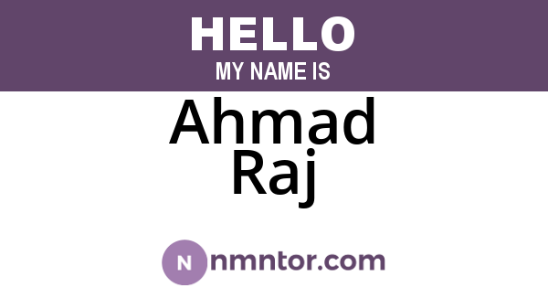 Ahmad Raj