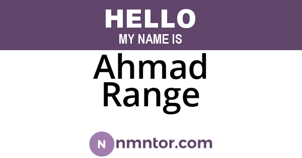 Ahmad Range