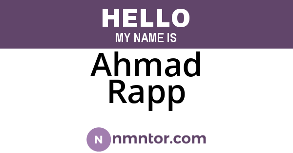 Ahmad Rapp