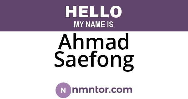 Ahmad Saefong