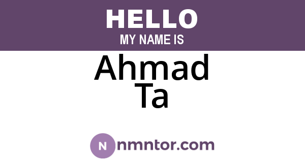 Ahmad Ta