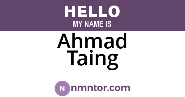 Ahmad Taing