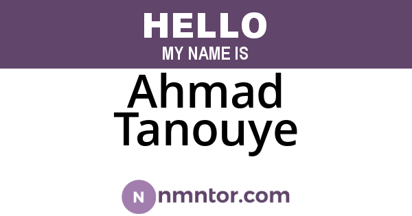 Ahmad Tanouye