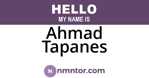 Ahmad Tapanes