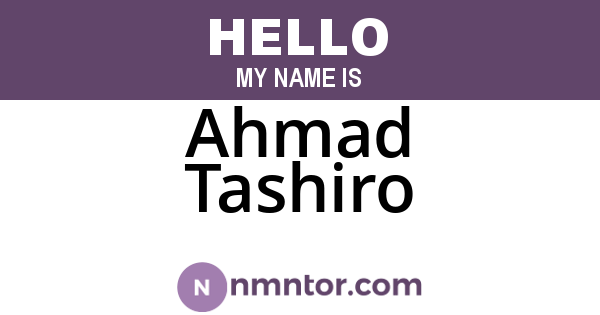 Ahmad Tashiro