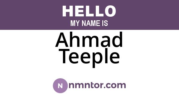 Ahmad Teeple