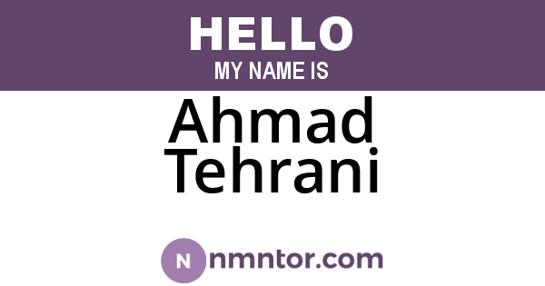 Ahmad Tehrani