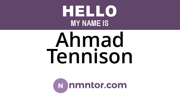 Ahmad Tennison
