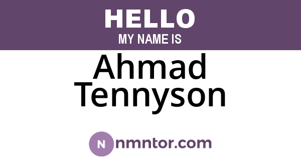 Ahmad Tennyson