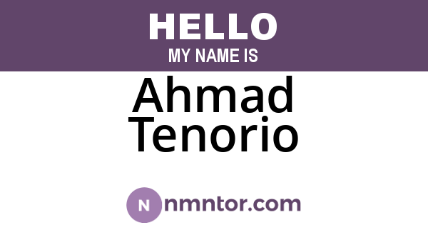 Ahmad Tenorio