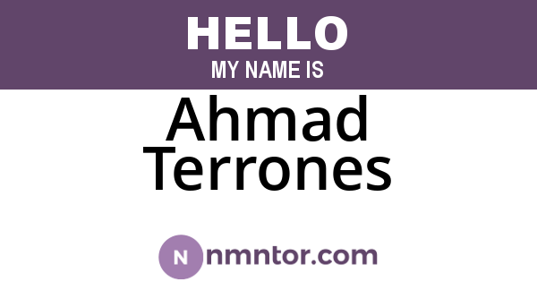 Ahmad Terrones