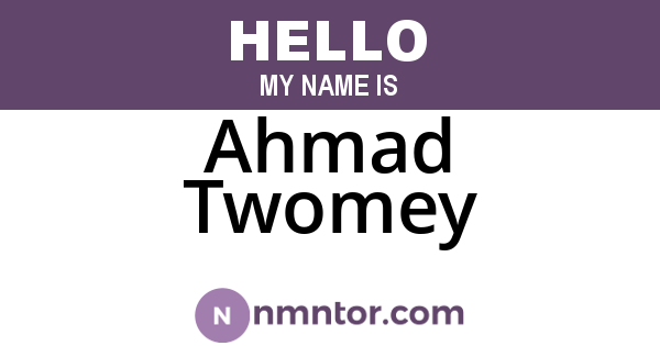 Ahmad Twomey