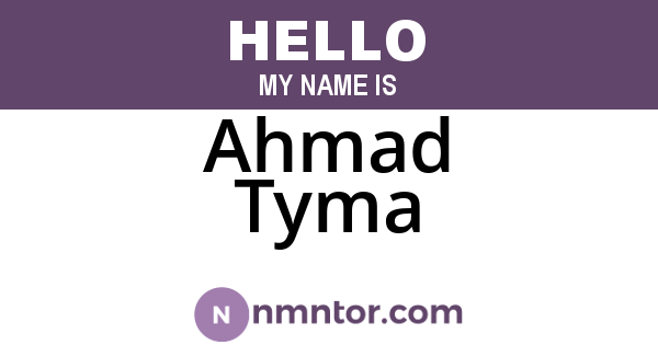 Ahmad Tyma