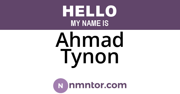 Ahmad Tynon