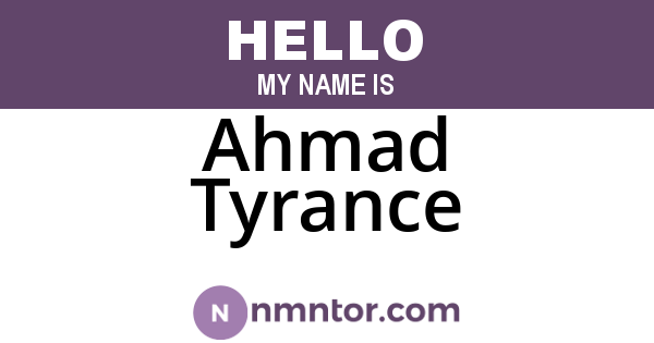Ahmad Tyrance