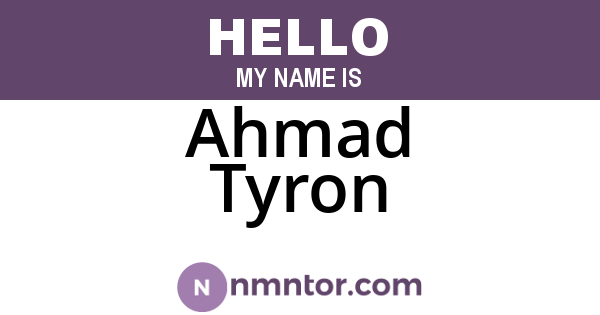 Ahmad Tyron