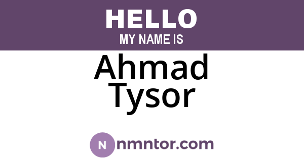 Ahmad Tysor