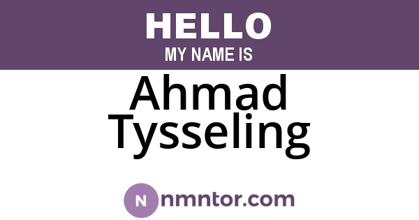 Ahmad Tysseling