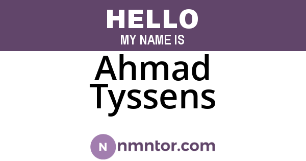 Ahmad Tyssens