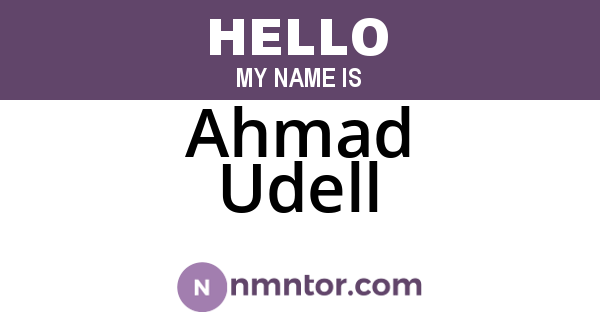 Ahmad Udell