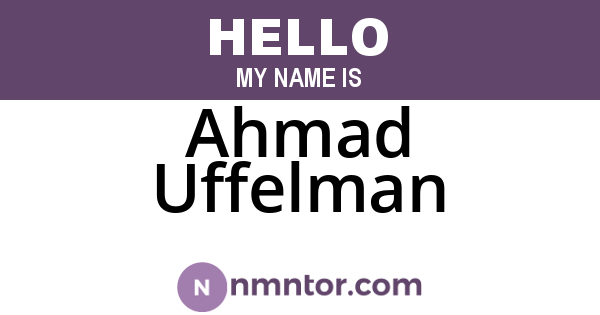 Ahmad Uffelman