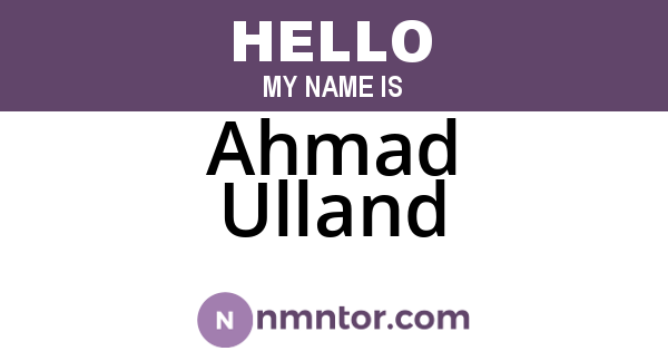 Ahmad Ulland