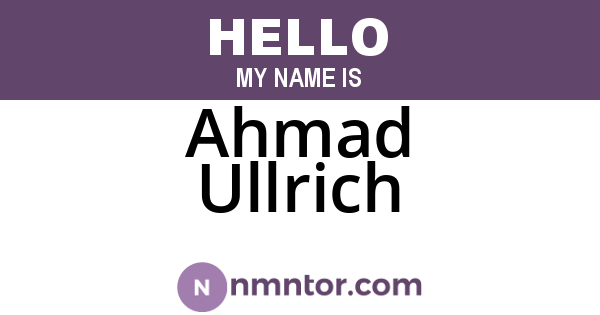 Ahmad Ullrich