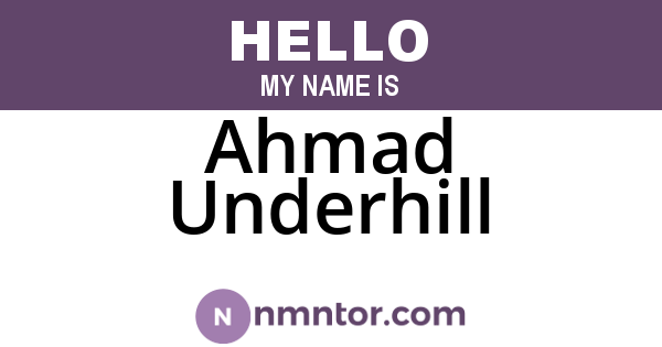 Ahmad Underhill