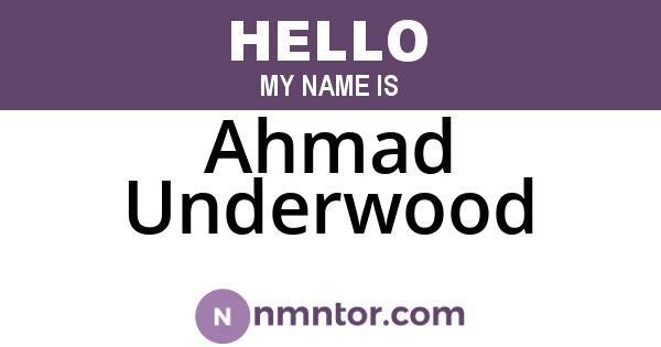 Ahmad Underwood