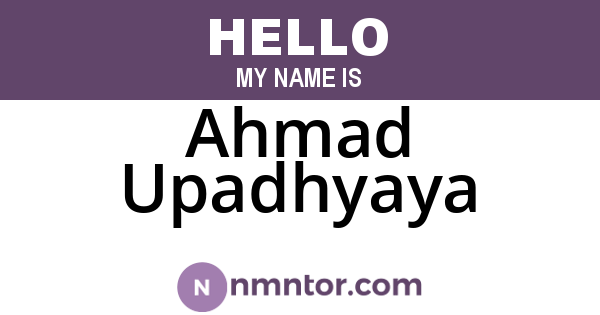 Ahmad Upadhyaya