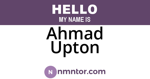 Ahmad Upton