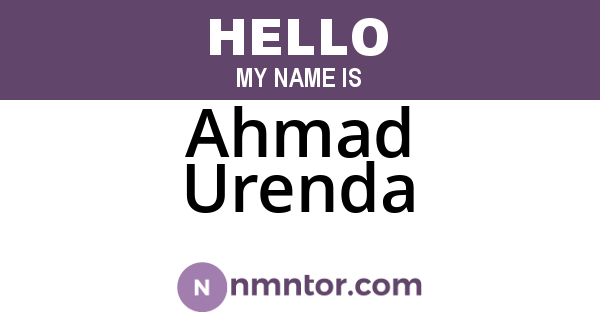 Ahmad Urenda