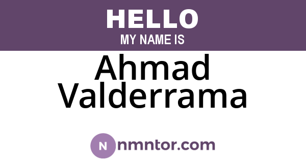 Ahmad Valderrama