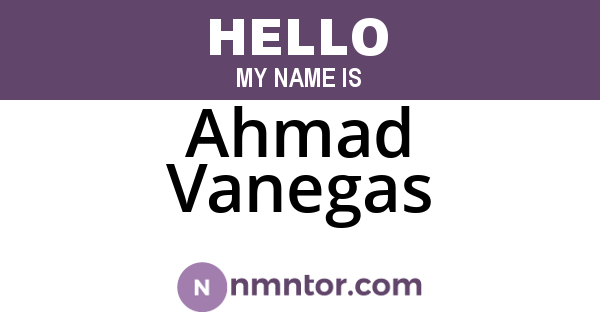 Ahmad Vanegas