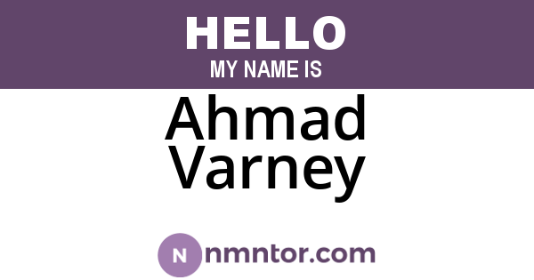 Ahmad Varney