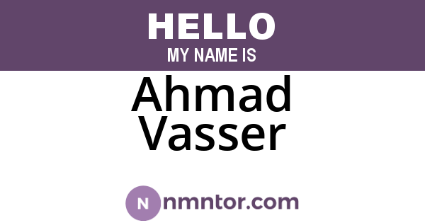 Ahmad Vasser