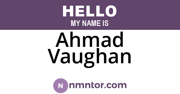 Ahmad Vaughan