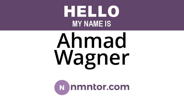 Ahmad Wagner