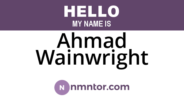 Ahmad Wainwright