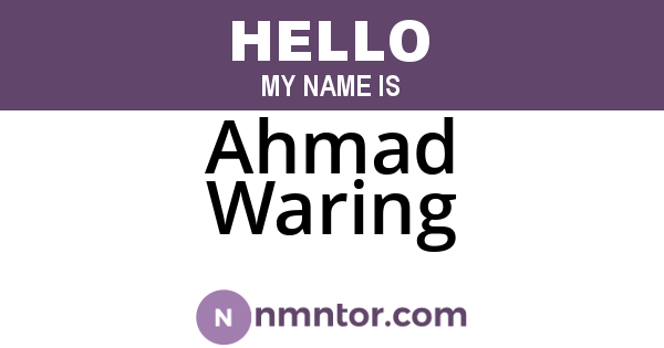 Ahmad Waring