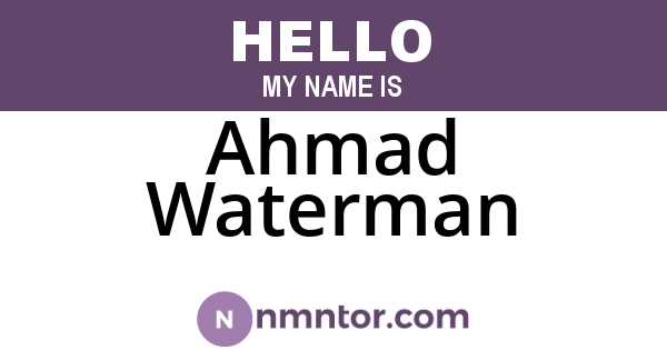 Ahmad Waterman