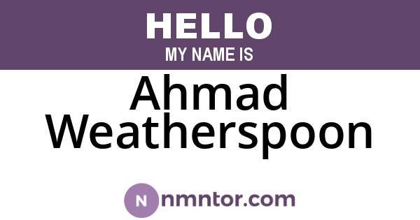 Ahmad Weatherspoon
