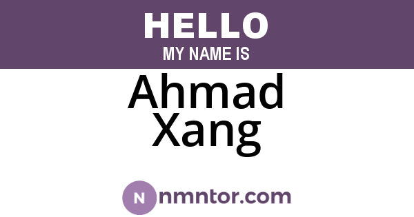 Ahmad Xang