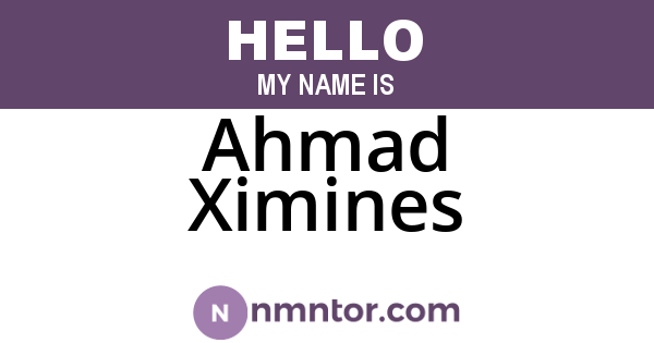 Ahmad Ximines