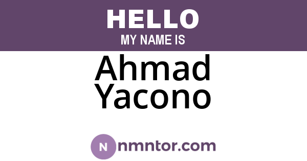 Ahmad Yacono
