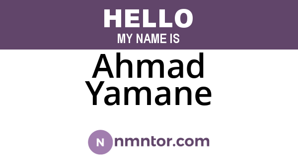 Ahmad Yamane